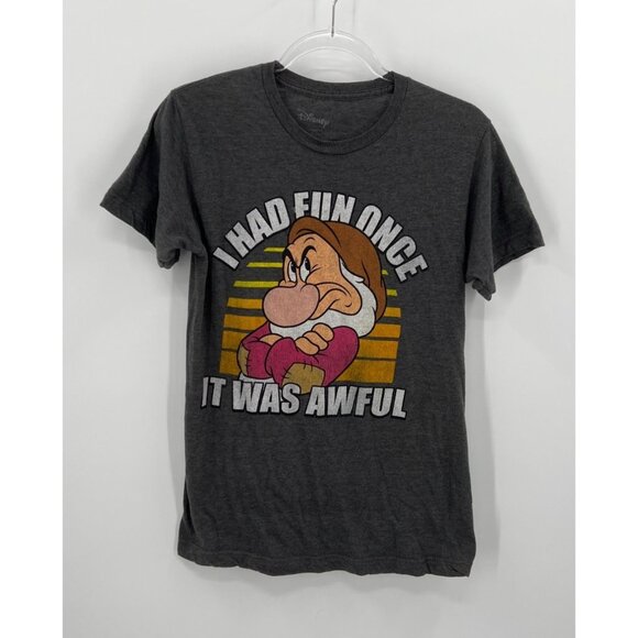 Disney Grumpy Dwarf T-Shirt Men's Size Small "I Had Fun Once It Was Awful" - Picture 1 of 6